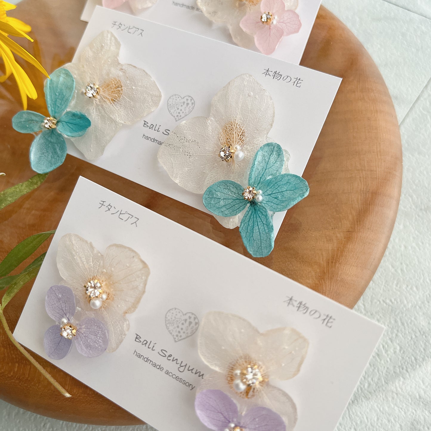 Paired Hydrangea No.16 - Titanium Pierce(ピアス)Limited item