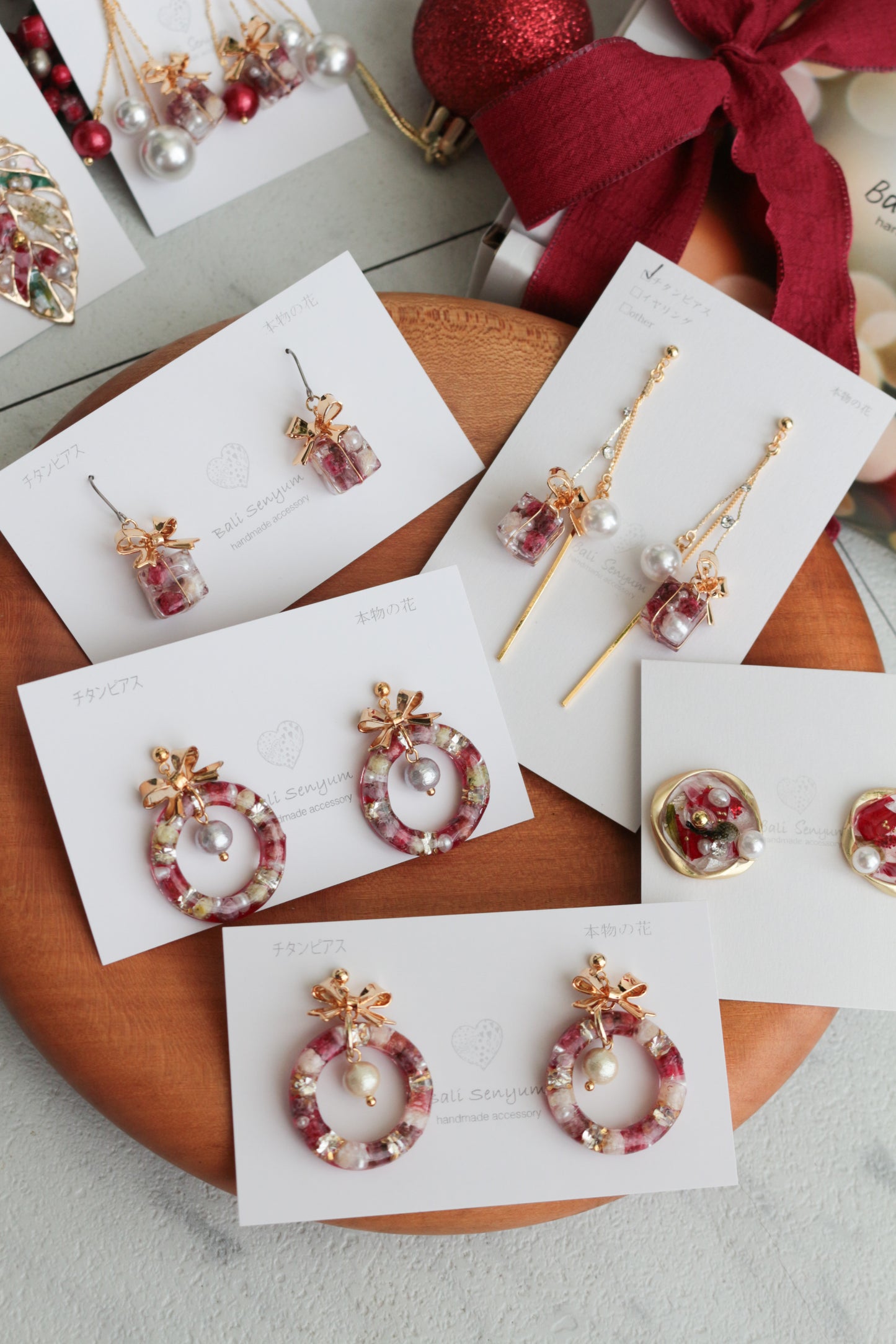 Christmas Wreath Earring (White Christmas) #21