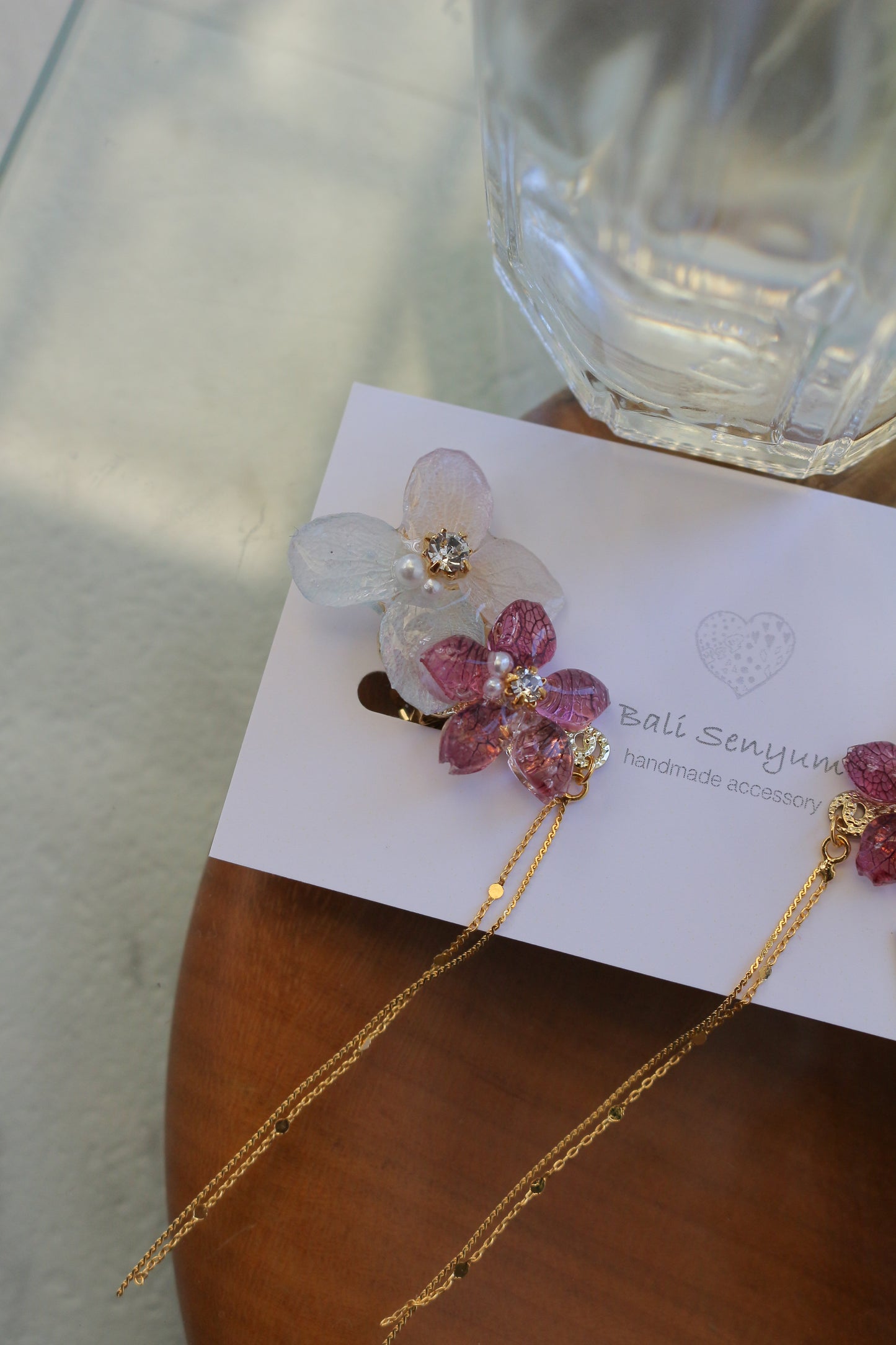 Hydrangea Flying Butterfly No.36 - Clip-on(イヤリング)