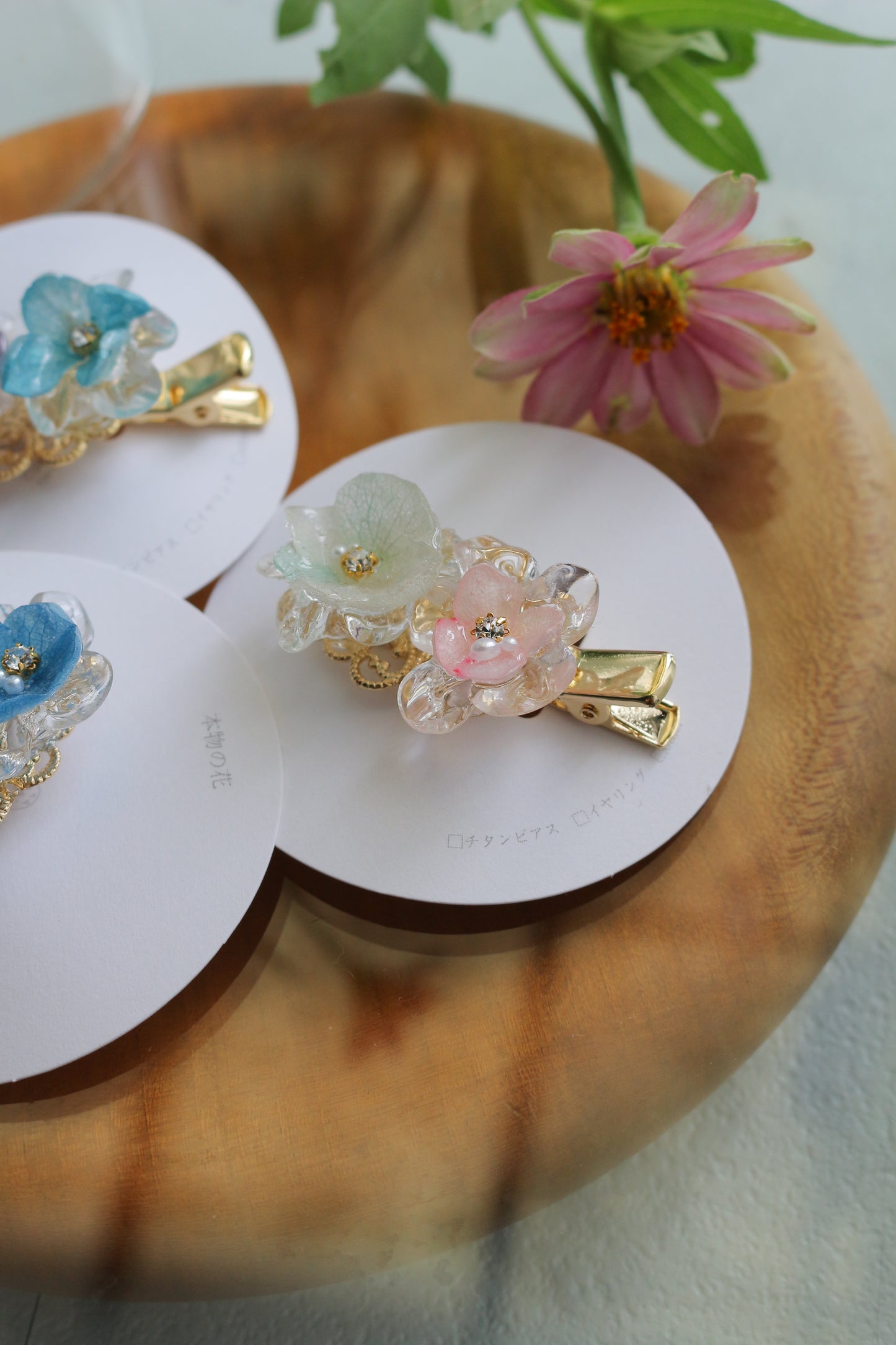 Clear Flowers Hair Clip - No.2