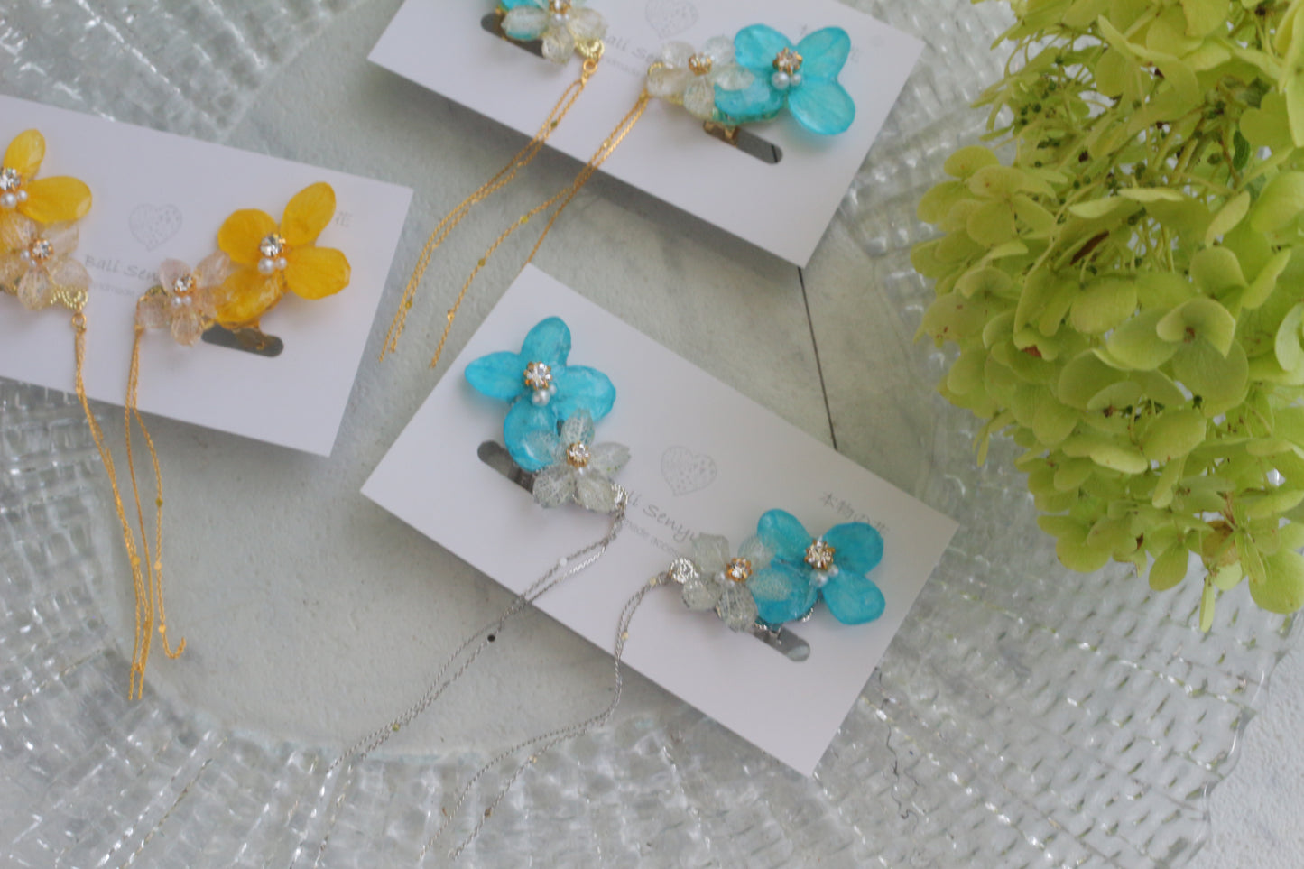 Hydrangea Flying Butterfly No.57- Clip-on(イヤリング)