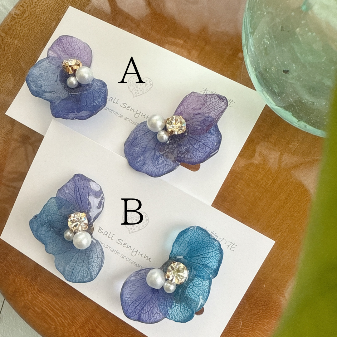 Gradation Hydrangea Wing No.116 - Clip-on(イヤリング)