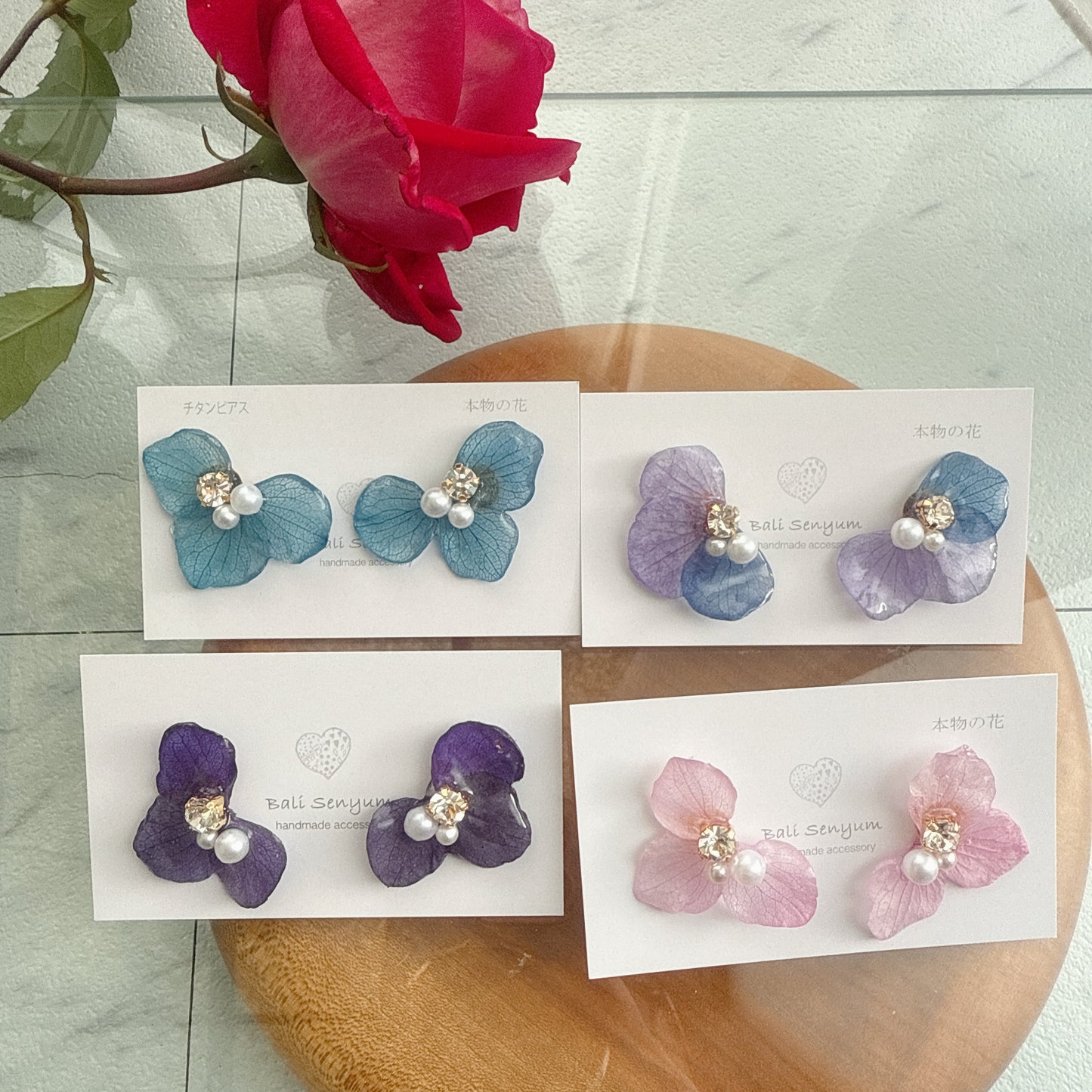 Hydrangea Wing No.113- Titanium Pierce(ピアス)