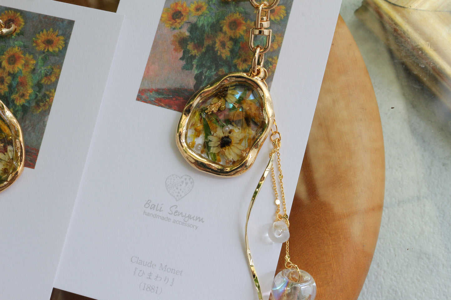 Monet Inspired Flower Bag Charm No.1 ひまわり