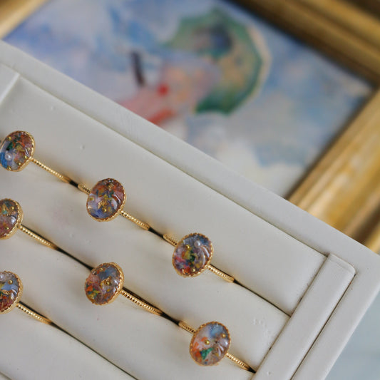 Monet Woman with a Parasol Inspired Ring No.1 -散歩 日傘をさす女性