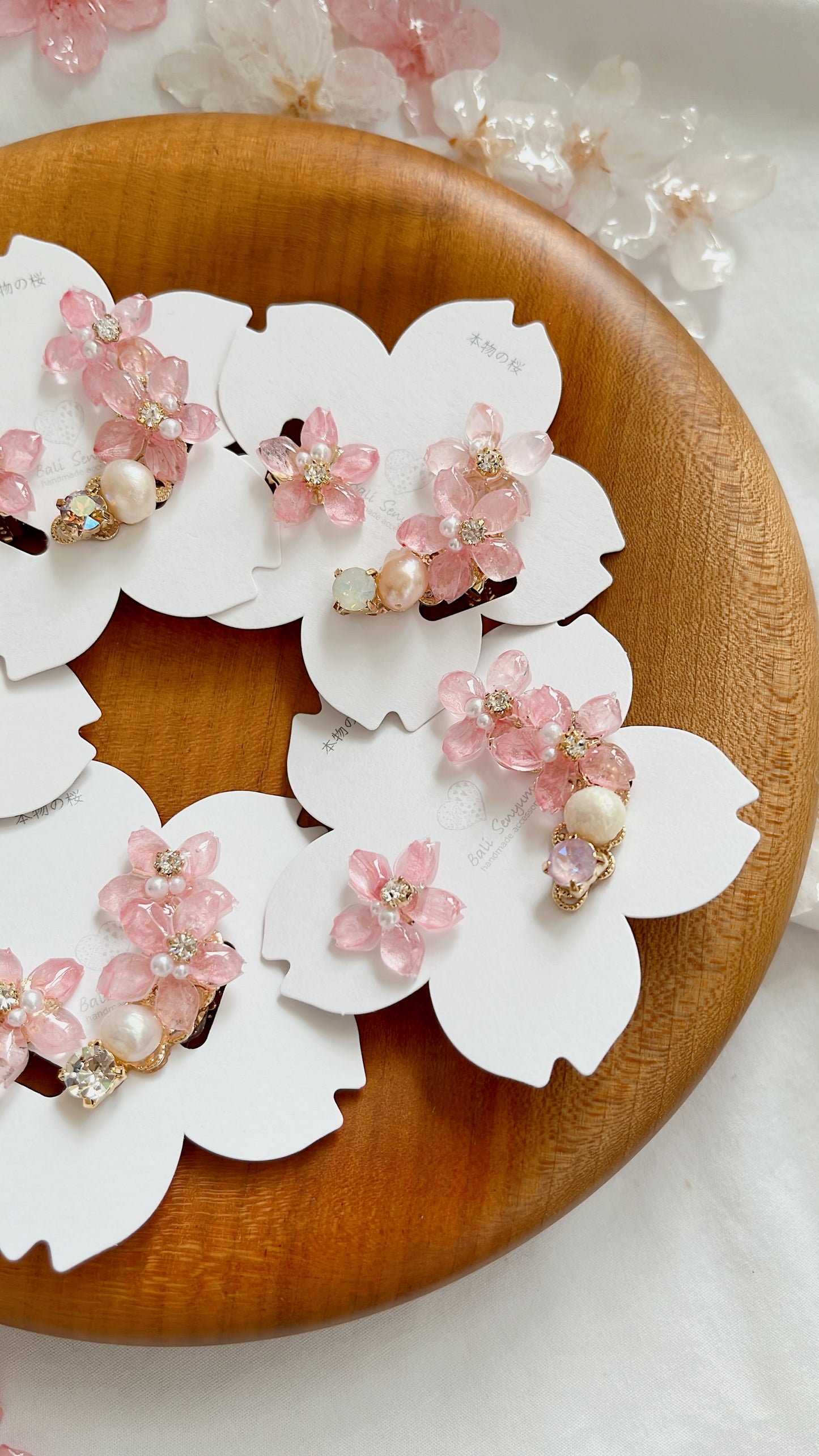 Someiyoshino Double Sakura Earring and Ear Cuff #S028