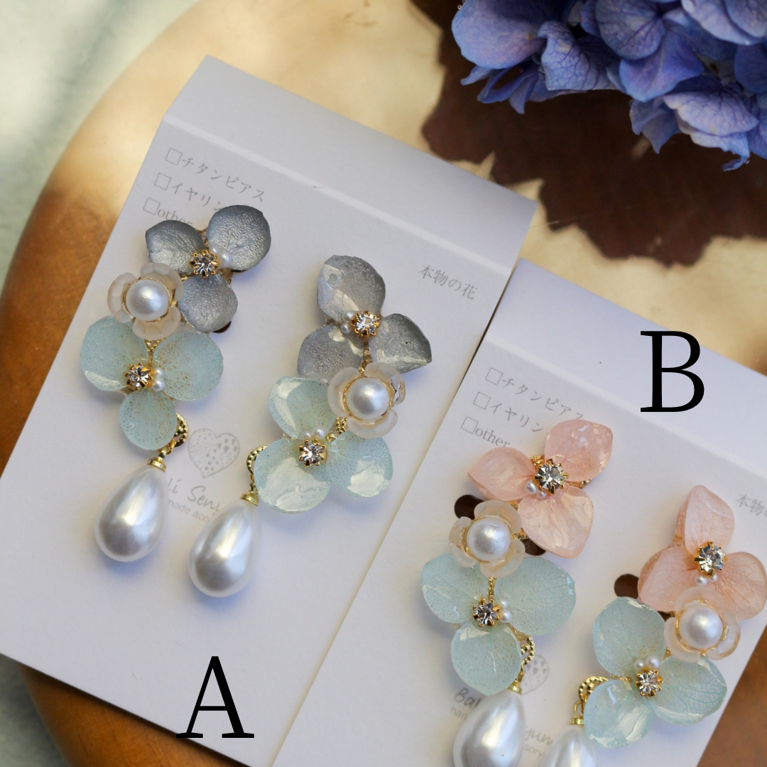 Hydrangea Path Earrings No.1 イヤリング Clip-on