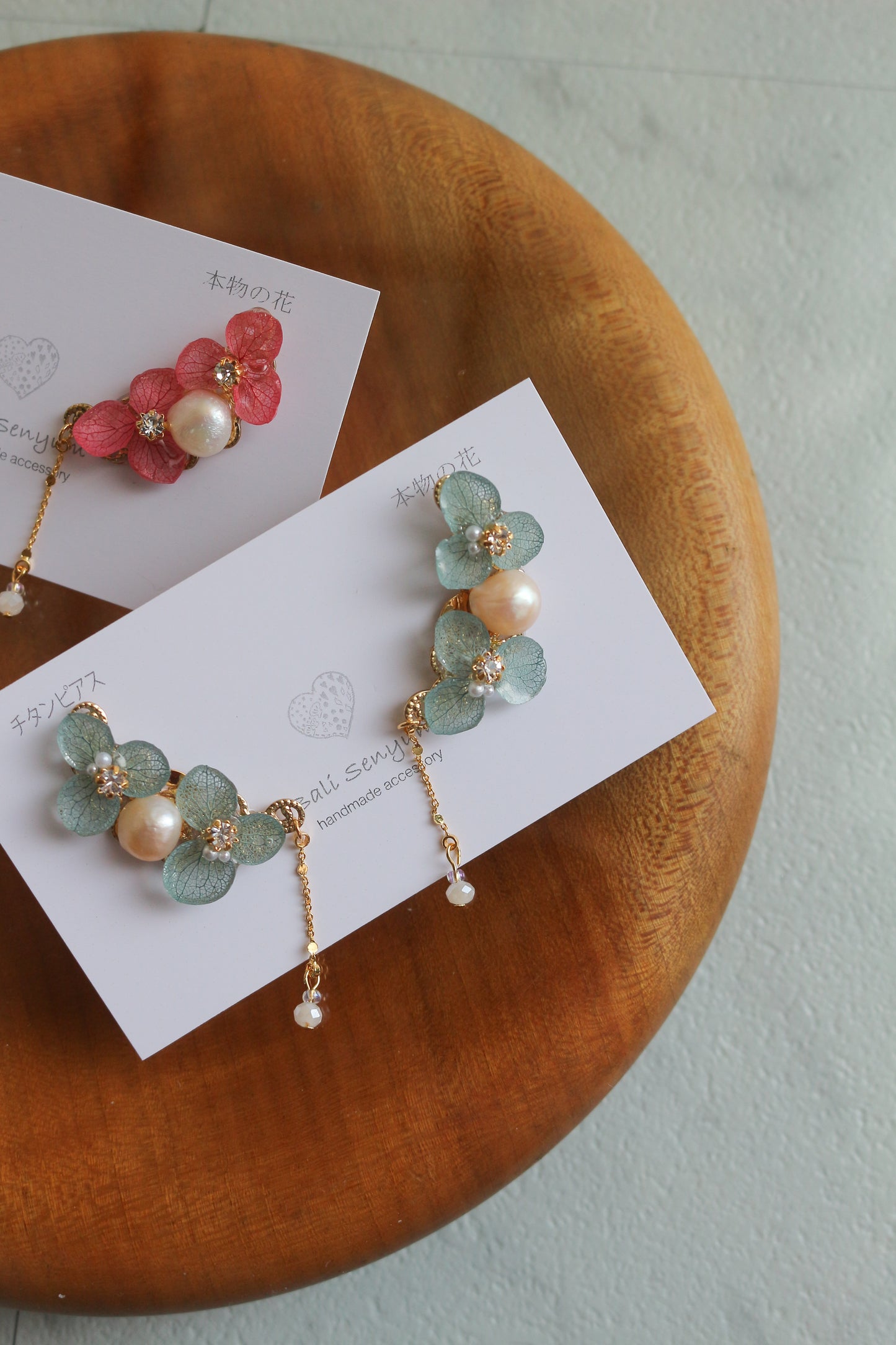 Hydrangea Pearl Flower Earring No.3