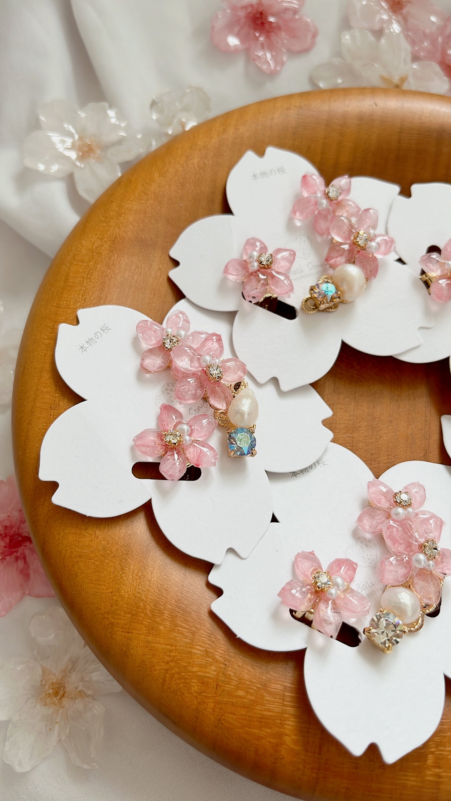 Someiyoshino Double Sakura Earring and Ear Cuff #S028