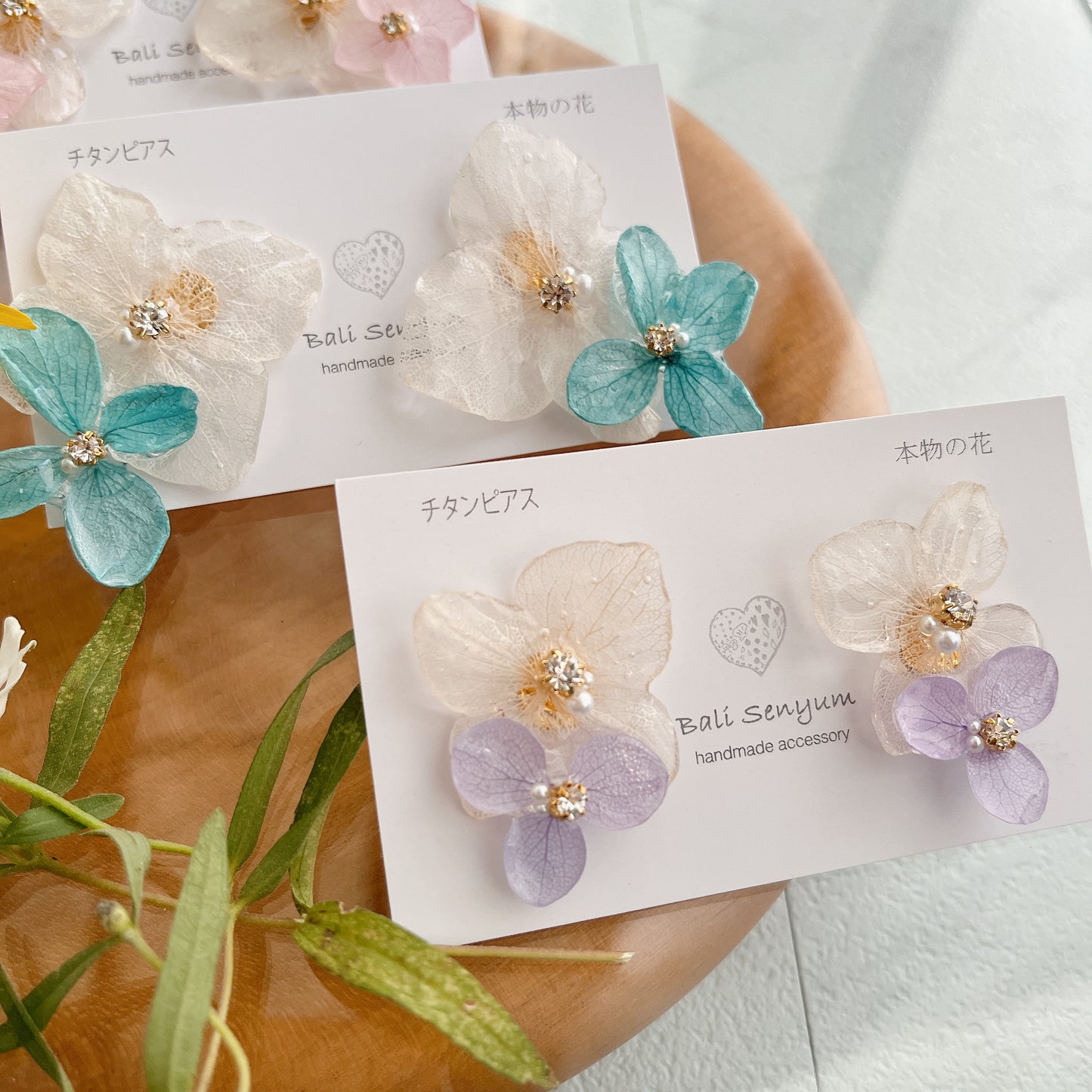 Paired Hydrangea No.16 - Titanium Pierce(ピアス)Limited item