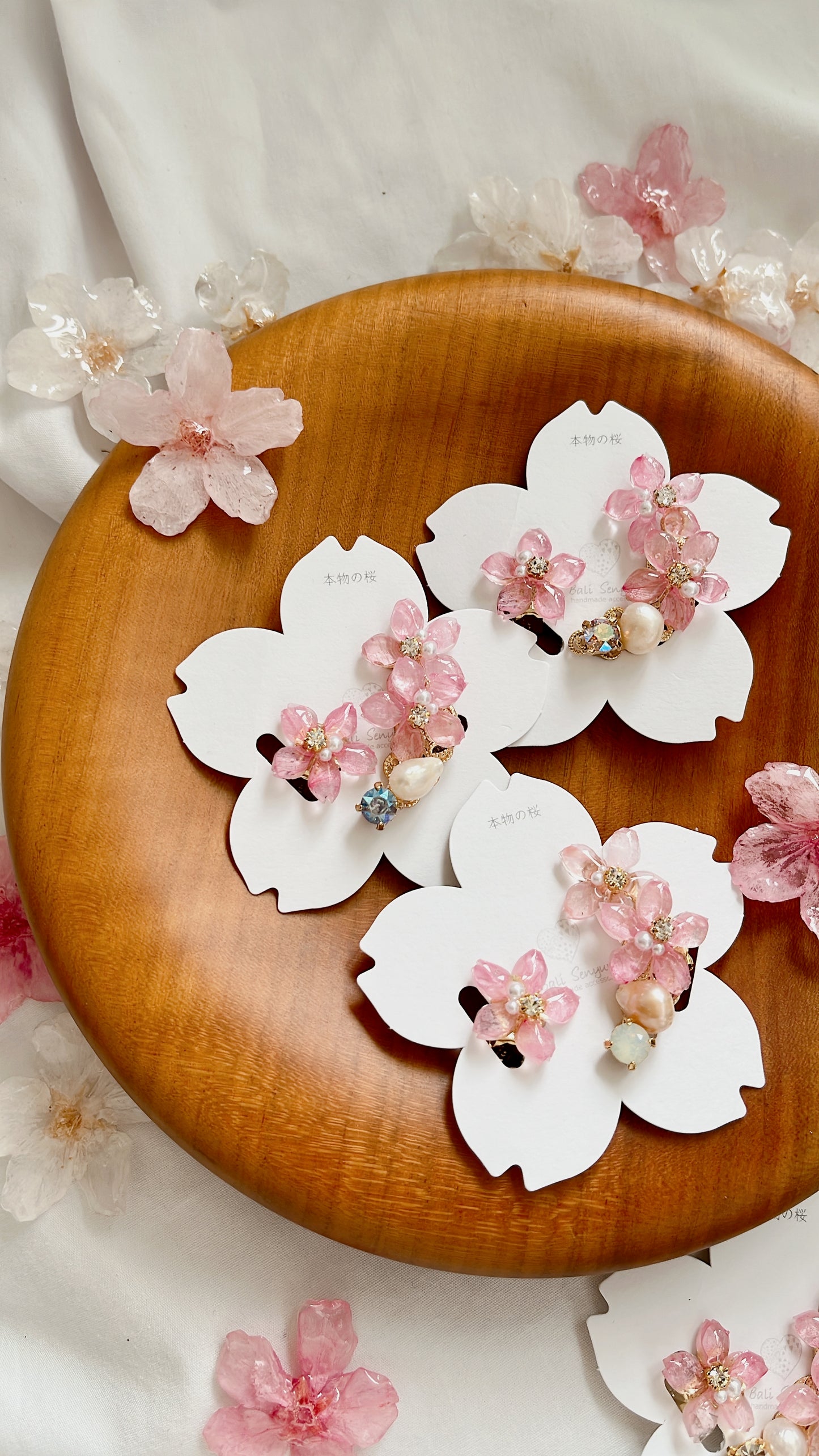 Someiyoshino Double Sakura Earring and Ear Cuff #S028