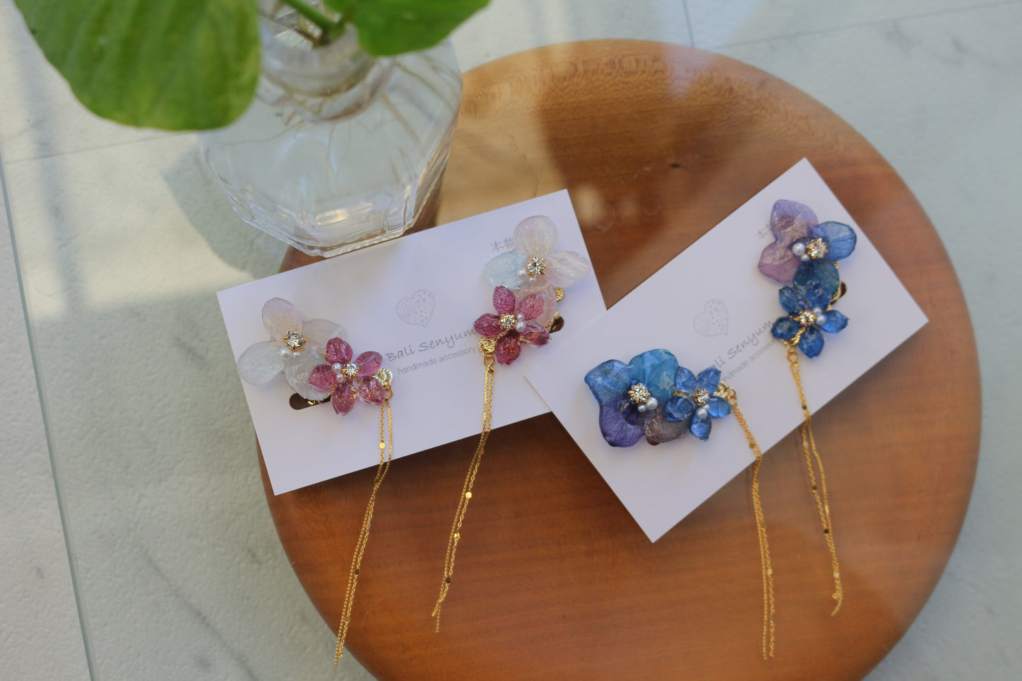 Hydrangea Flying Butterfly No.36 - Clip-on(イヤリング)