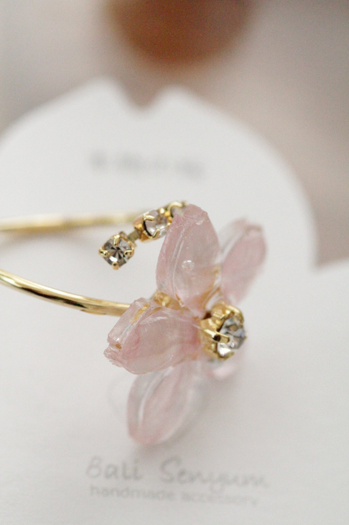 Someiyoshino Sakura Ring with Three Gems NEW