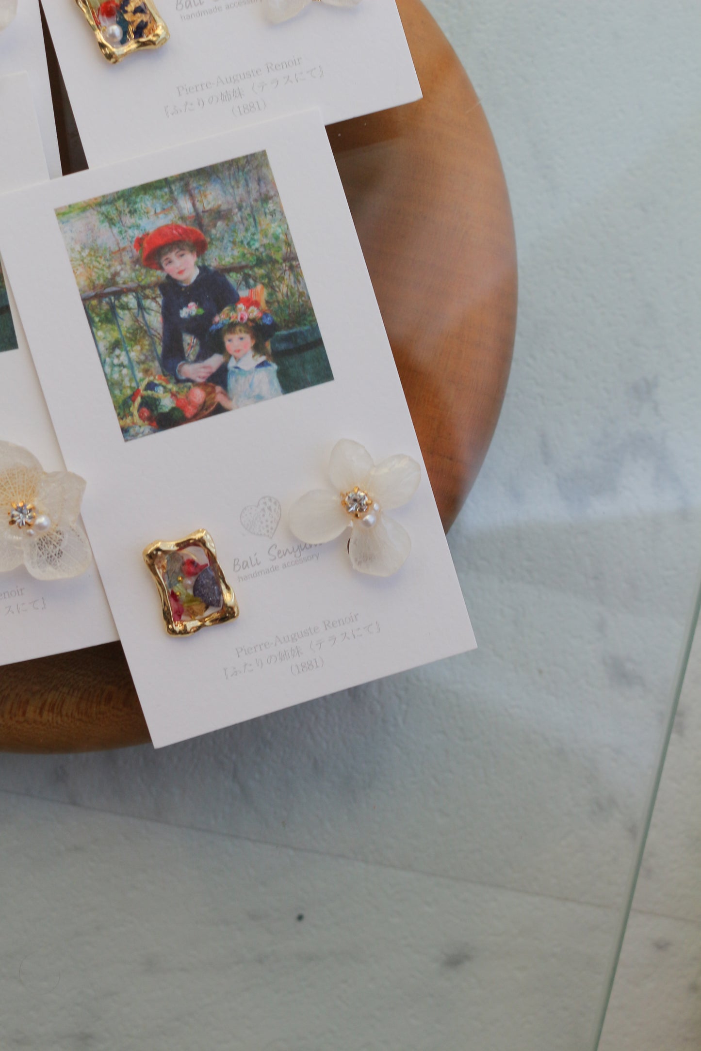Renoir's Two Sisters Inspired Earrings No.7 イヤリング Clip-on "ふたりの姉妹"