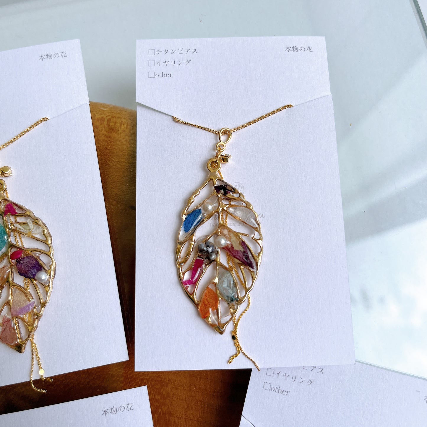 Leaf Necklace with chain 60cm No.7
