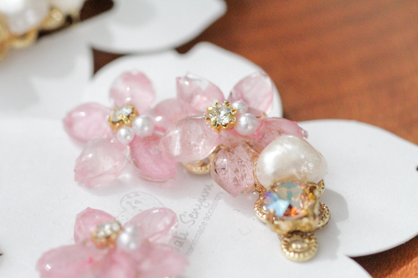 Someiyoshino Double Sakura Earring and Ear Cuff #S028