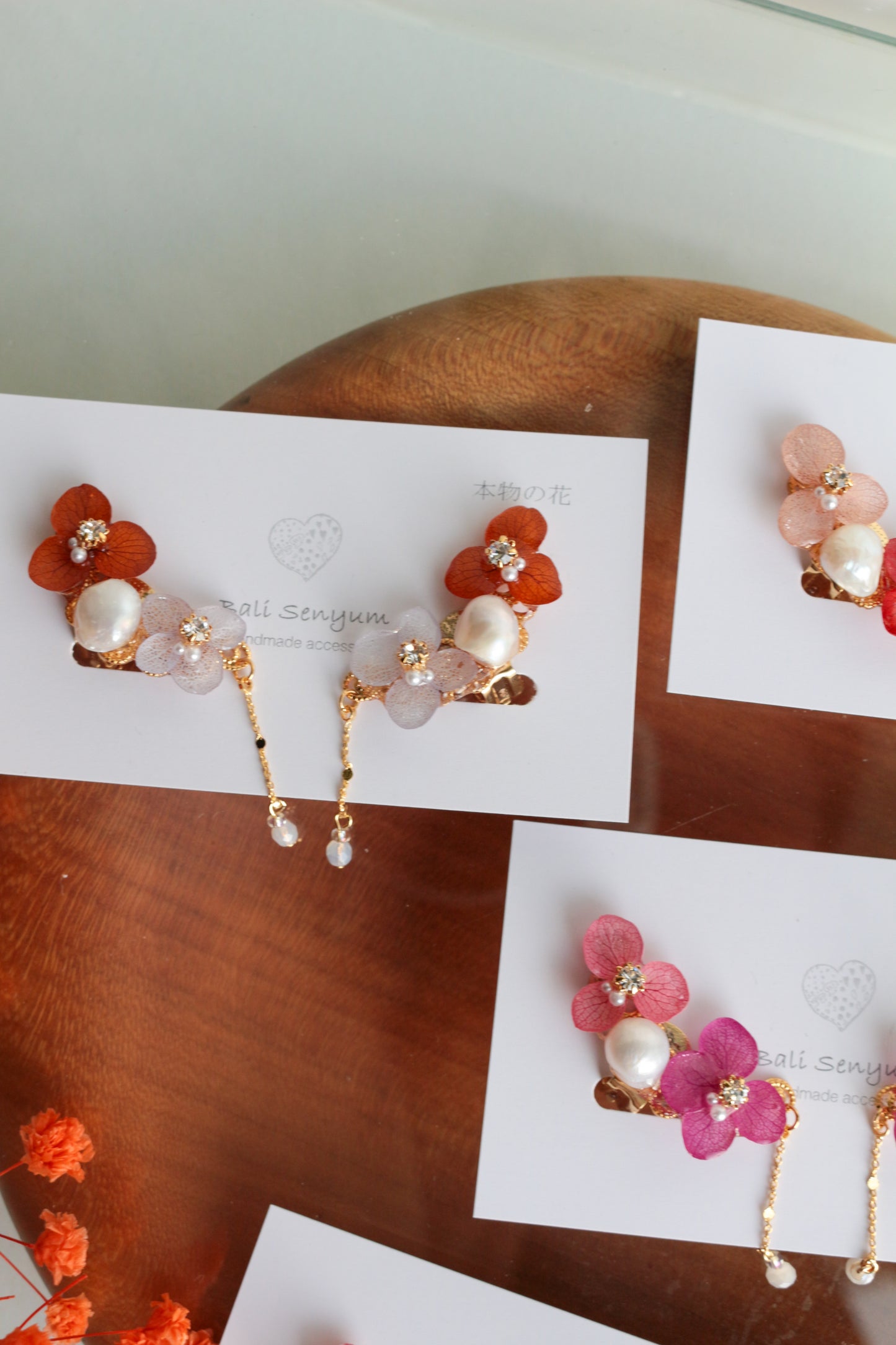 Hydrangea Pearl Flower Earring No.5 Clip-on (イヤリング)