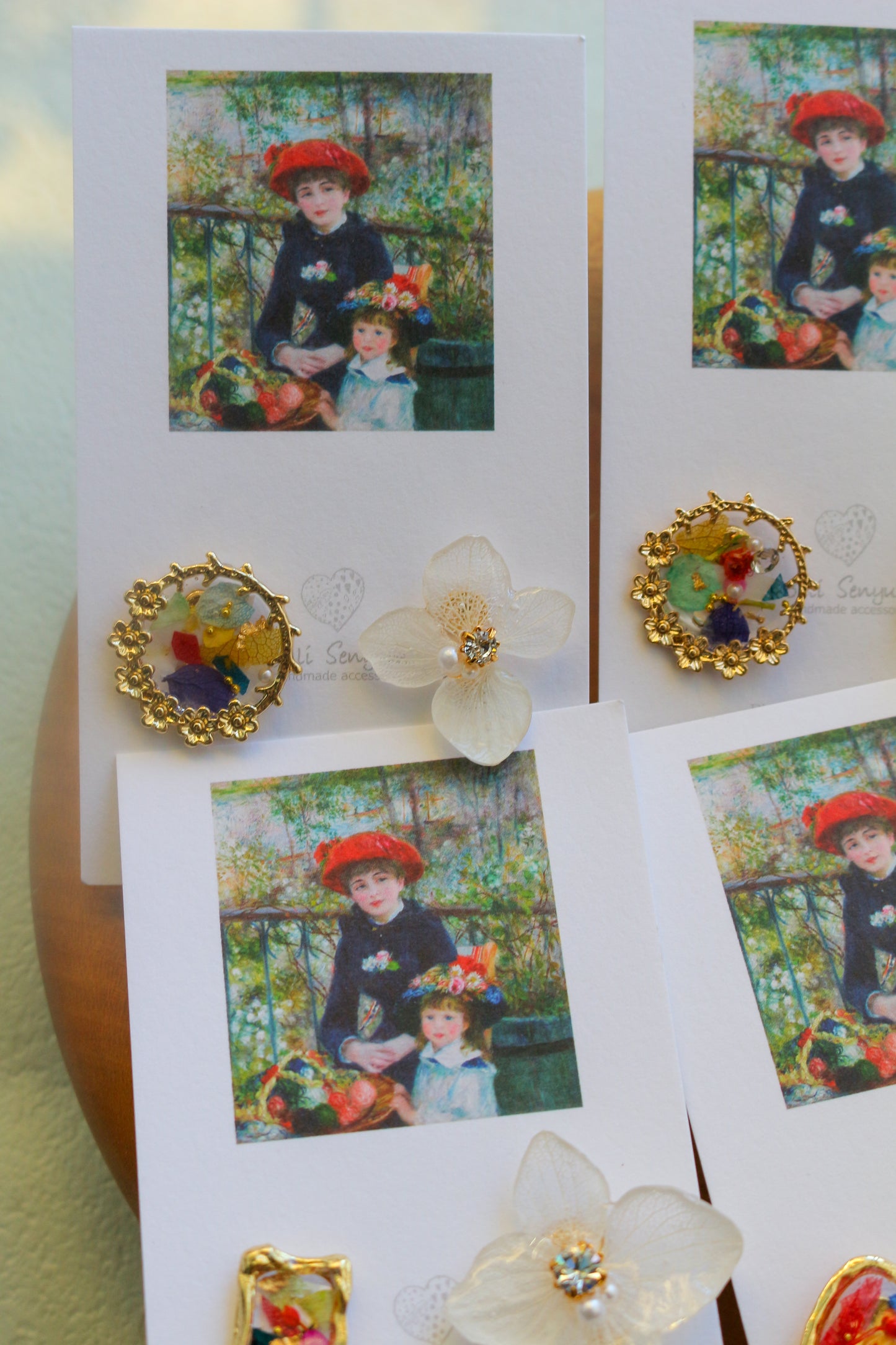Renoir's Two Sisters Inspired Earrings No.6 イヤリング Clip-on "ふたりの姉妹"