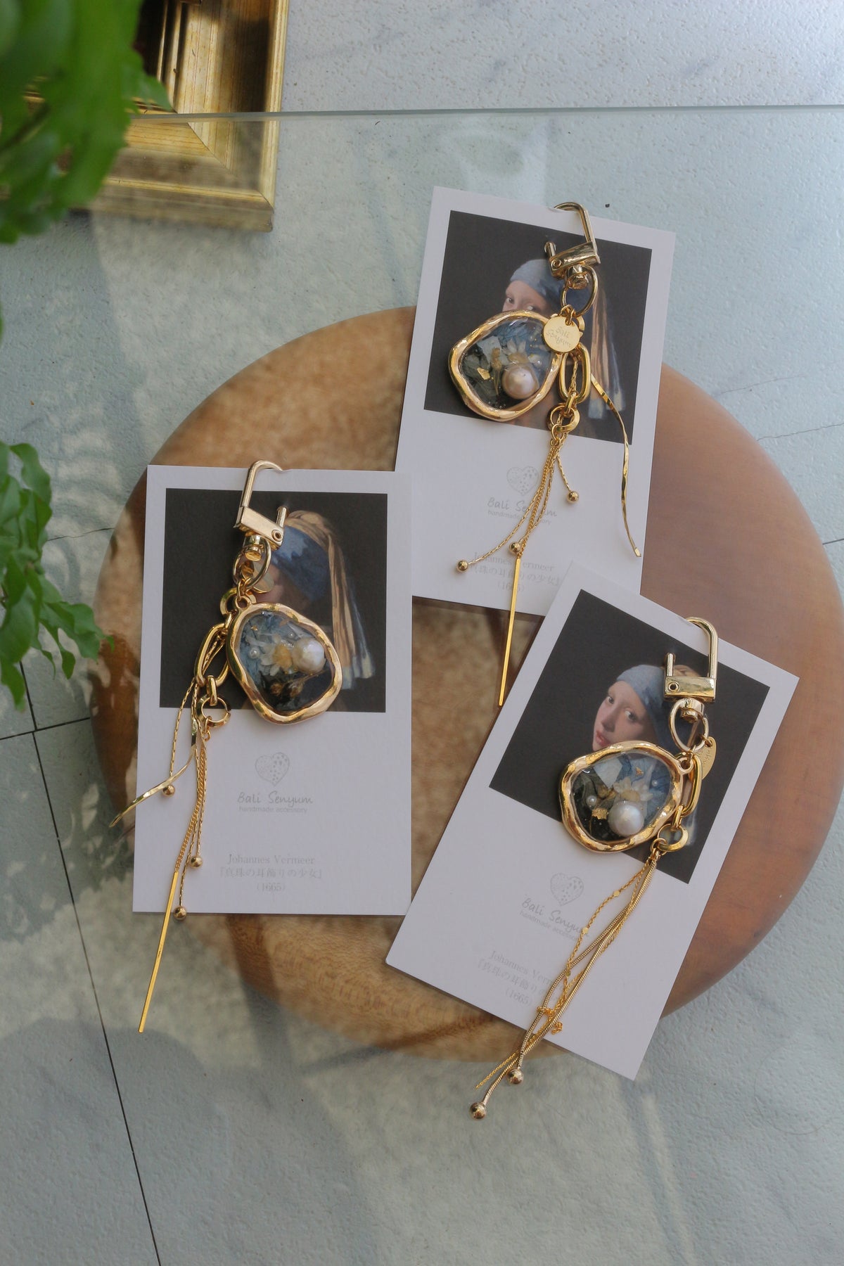Vermeer Inspired Flower Bag Charm No.4 真珠の耳飾りの少女