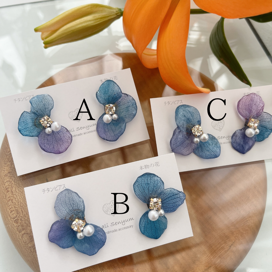 Gradation Hydrangea Wing No.90 - Titanium Pierce(ピアス） – Balisenyum