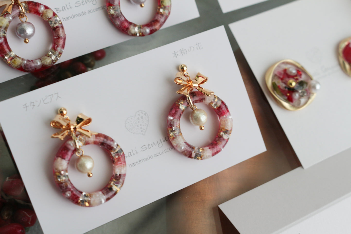 Christmas Wreath Earring (White Christmas) #21
