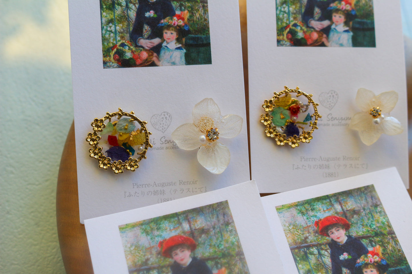 Renoir's Two Sisters Inspired Earrings No.6 イヤリング Clip-on "ふたりの姉妹"