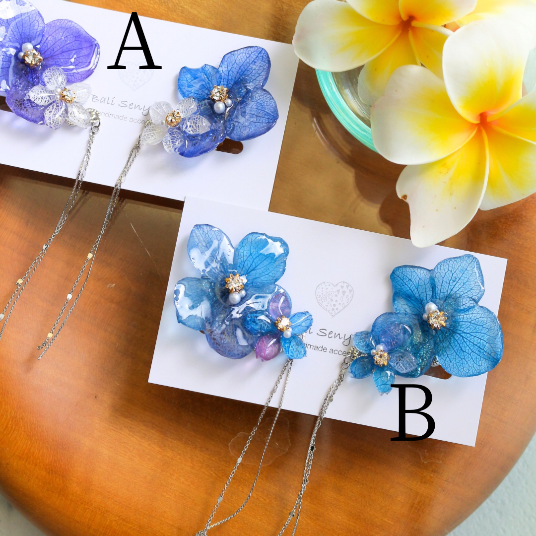 Hydrangea Flying Butterfly No.31 - Clip-on(イヤリング)
