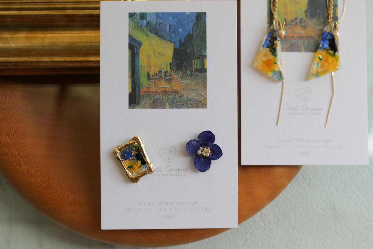 Gogh Inspired Earrings Café Terrace at Night -夜のカフェ・テラスフォーラム広場