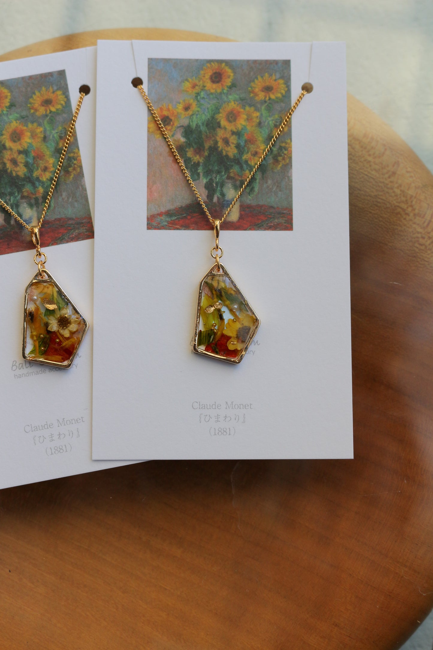 Claude Monet's Sunflowers Inspired Necklace - ひまわり