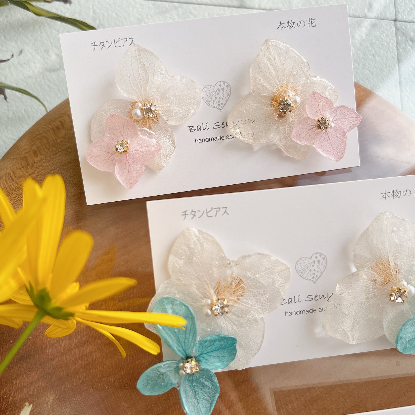 Paired Hydrangea No.16 - Titanium Pierce(ピアス)Limited item