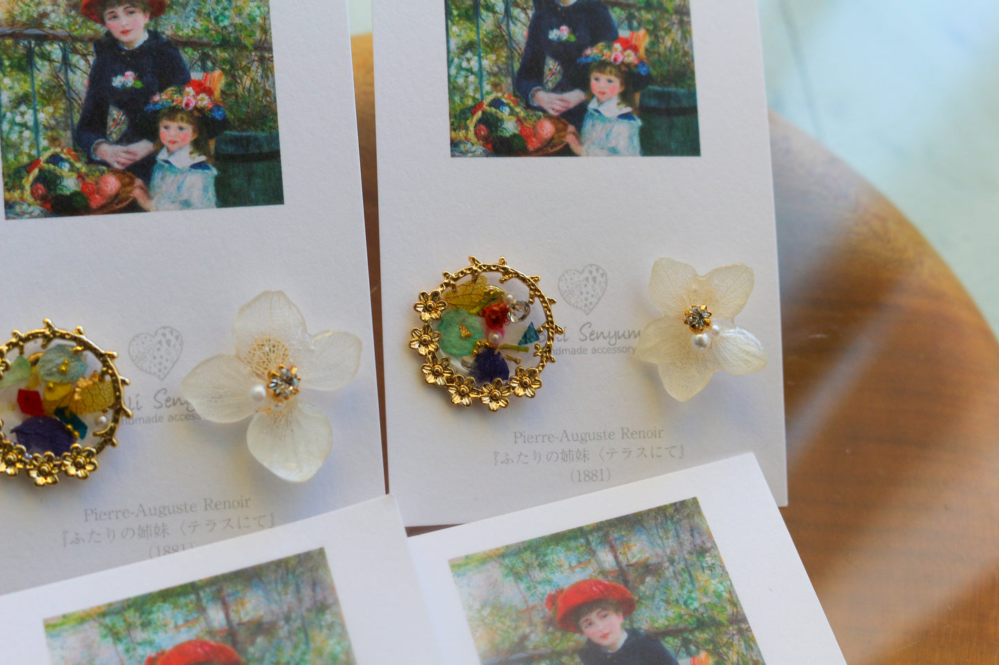 Renoir's Two Sisters Inspired Earrings No.6 イヤリング Clip-on "ふたりの姉妹"