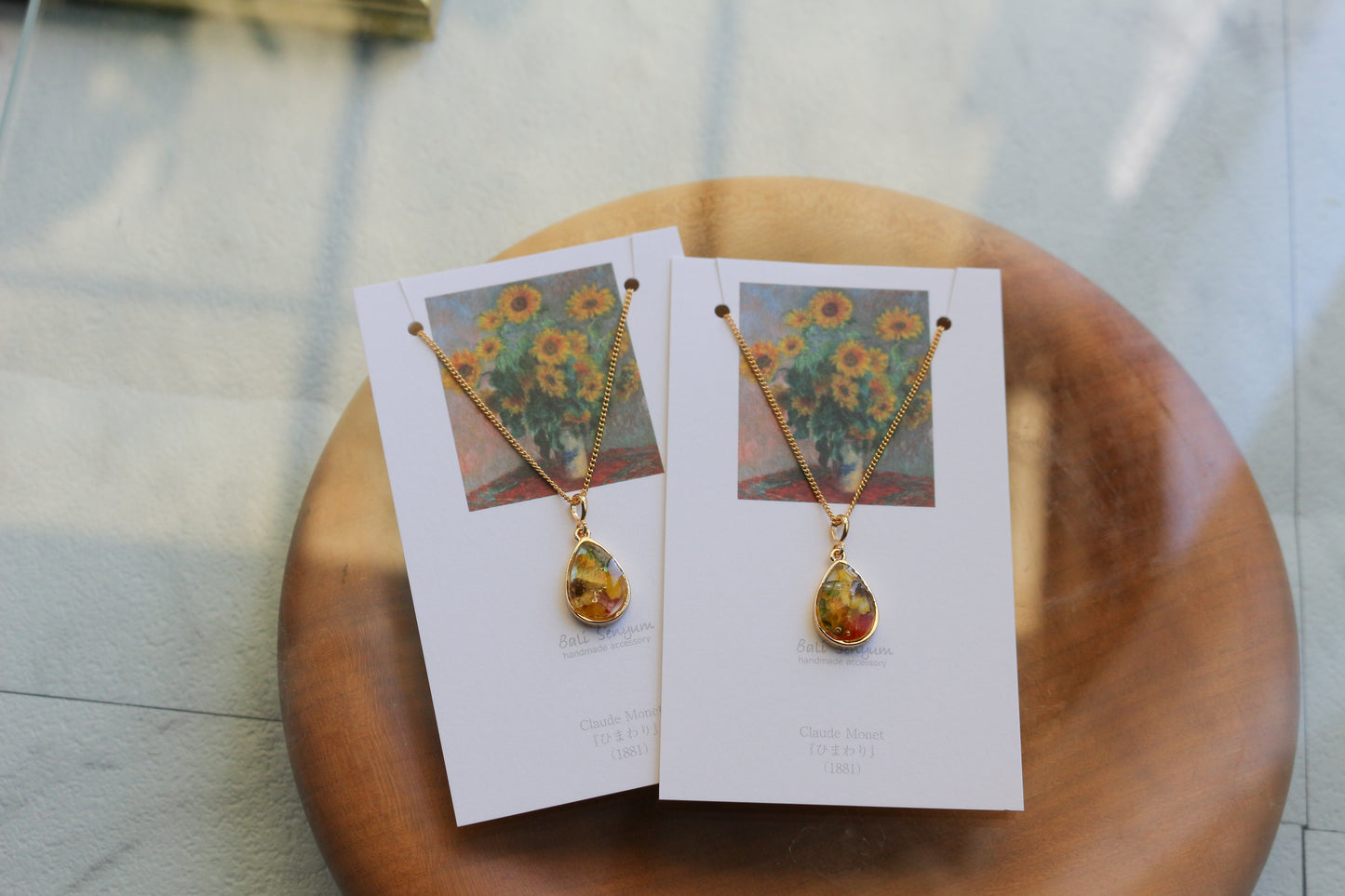 Claude Monet's Sunflowers Inspired Necklace - ひまわり