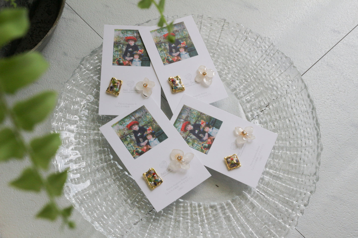 Renoir's Two Sisters Inspired Earrings No.9 イヤリング Clip-on "ふたりの姉妹"