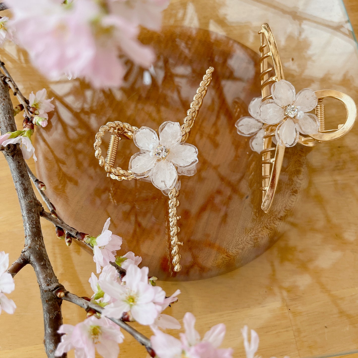 Someiyoshino Sakura Hair Clip - White Big