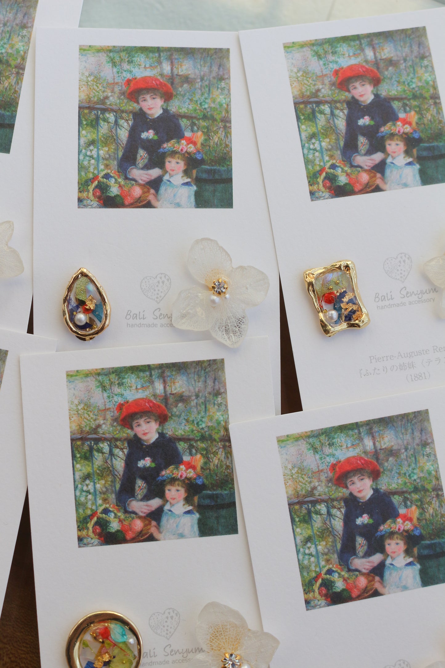 Renoir's Two Sisters Inspired Earrings No.7 イヤリング Clip-on "ふたりの姉妹"