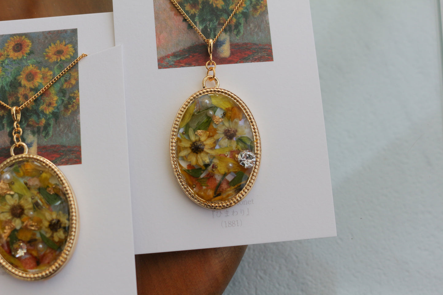 Claude Monet's Sunflowers Inspired Necklace - ひまわり BIG No.1