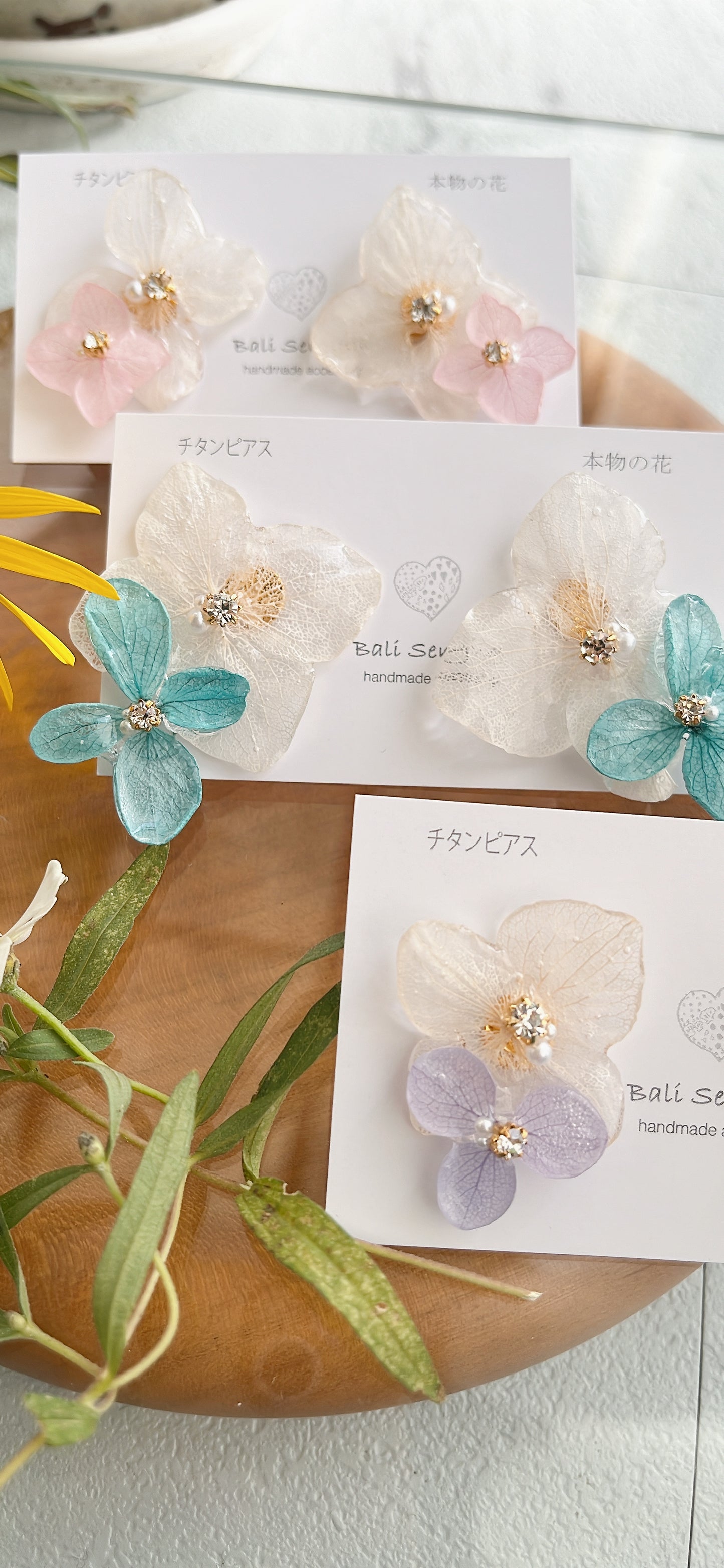 Paired Hydrangea No.16 - Titanium Pierce(ピアス)Limited item