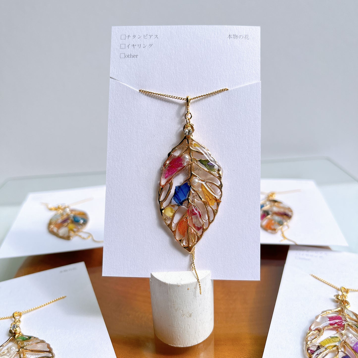 Leaf Necklace with chain 60cm No.7