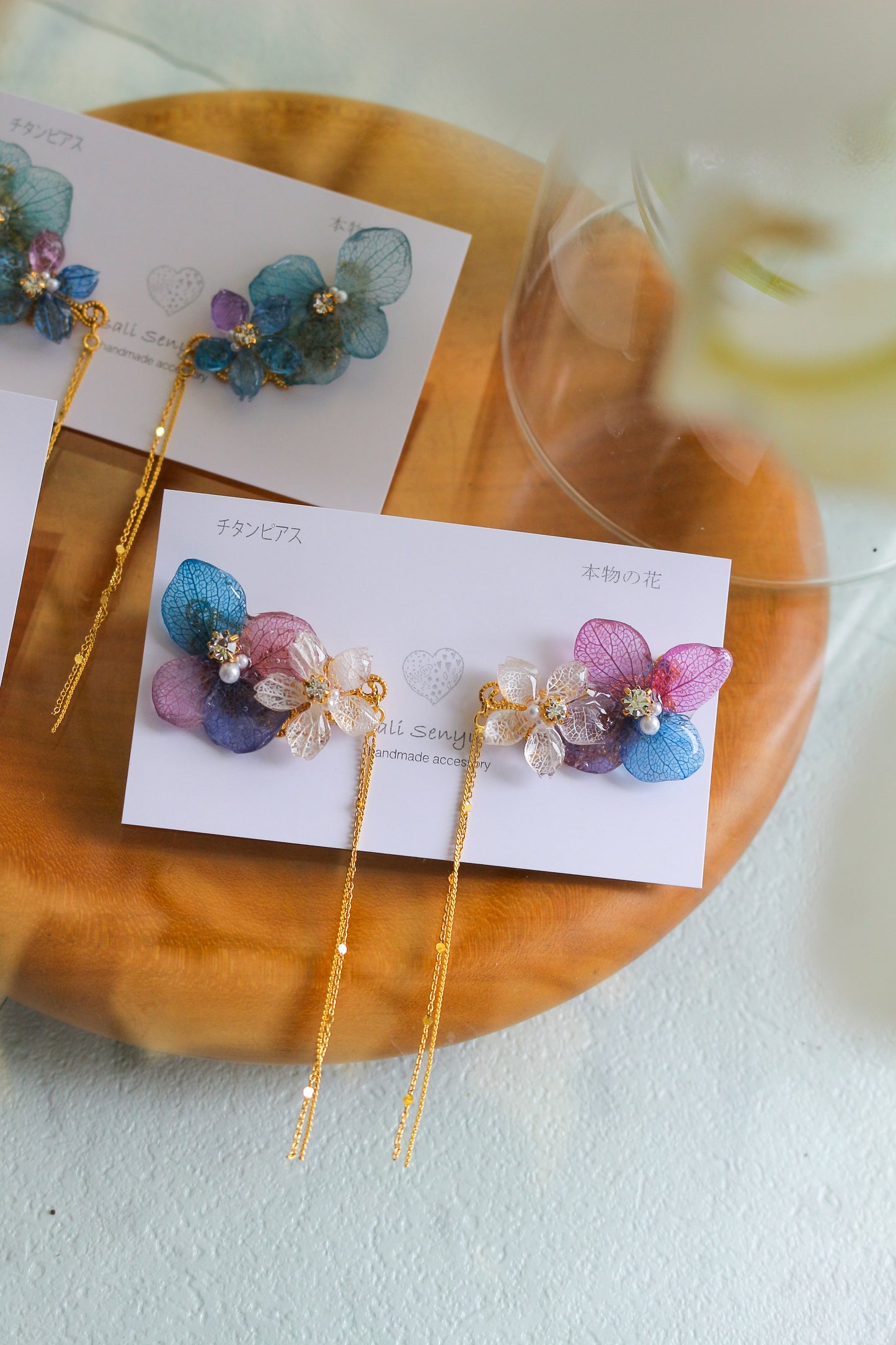 Hydrangea Flying Butterfly No.35- Titanium Pierce(ピアス)