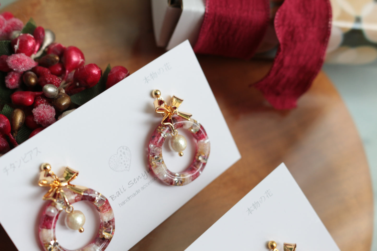 Christmas Wreath Earring (White Christmas) #21