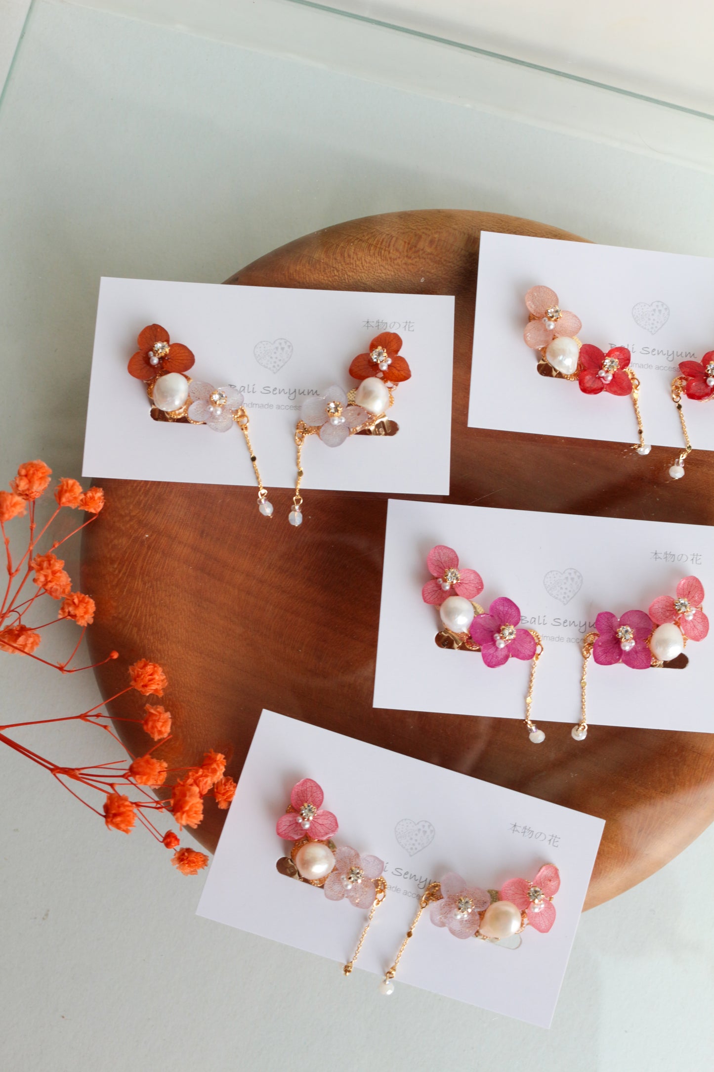 Hydrangea Pearl Flower Earring No.5 Clip-on (イヤリング)