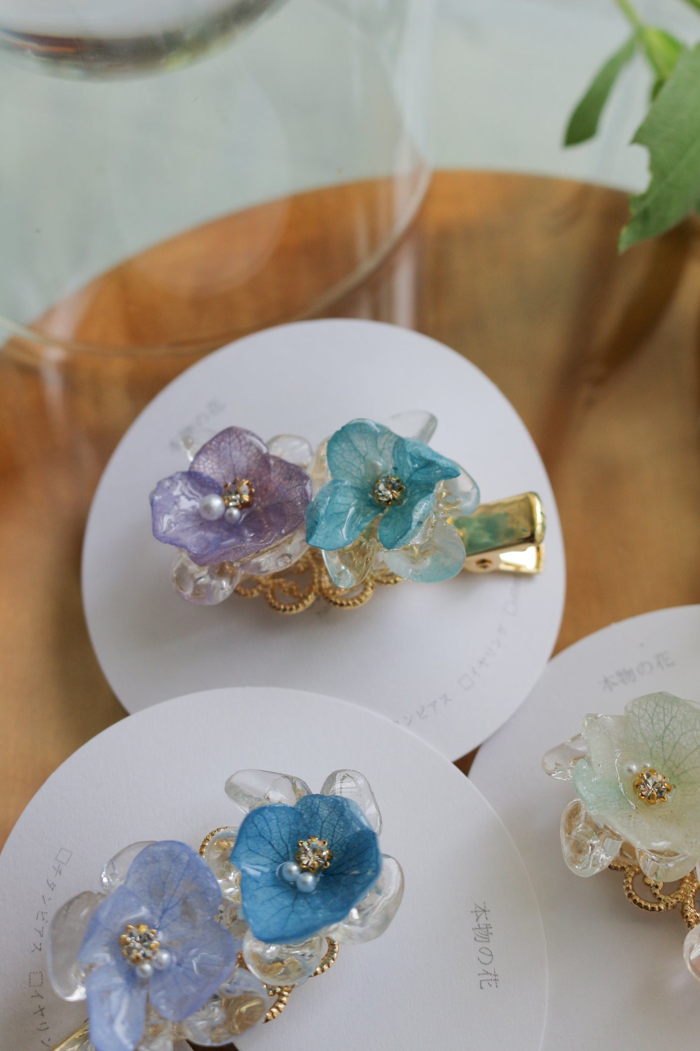 Clear Flowers Hair Clip - No.2