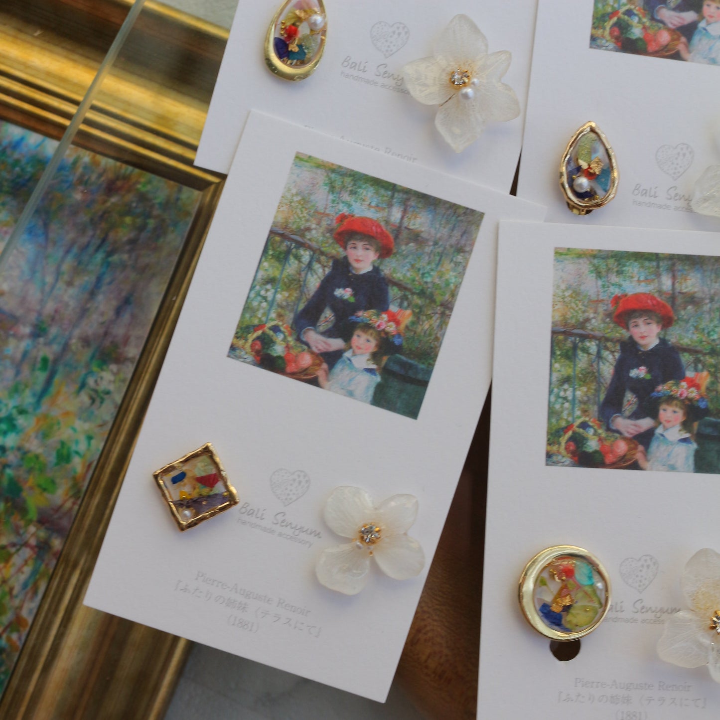 Renoir's Two Sisters Inspired Earrings No.7 イヤリング Clip-on "ふたりの姉妹"