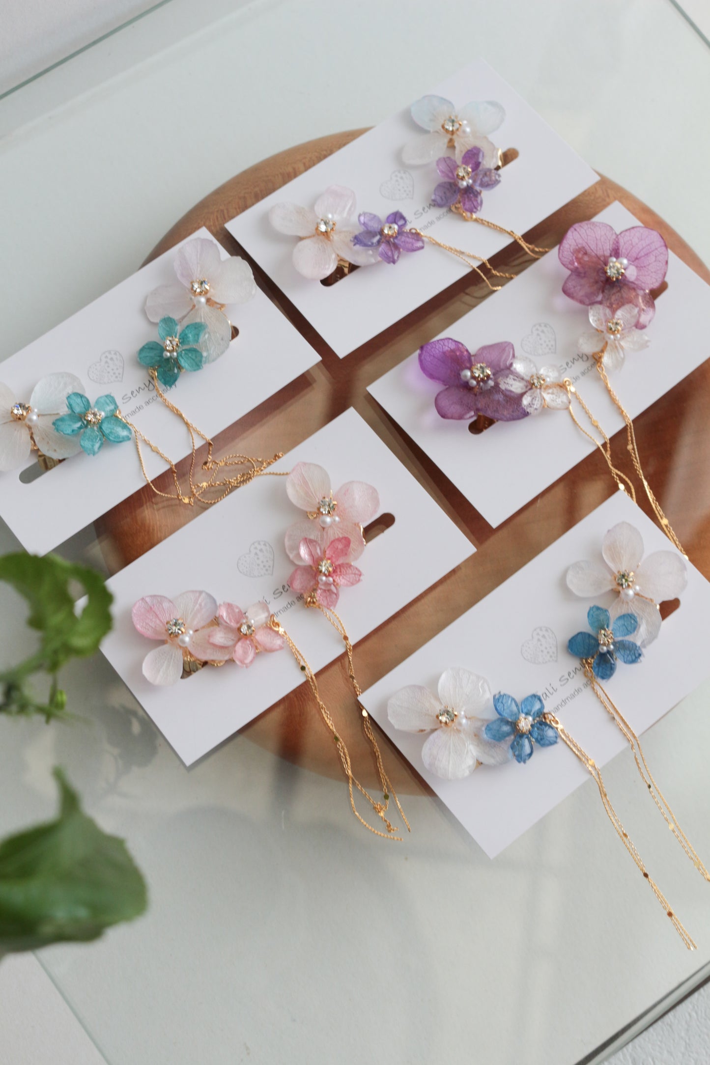 Hydrangea Flying Butterfly No.36 - Clip-on(イヤリング)