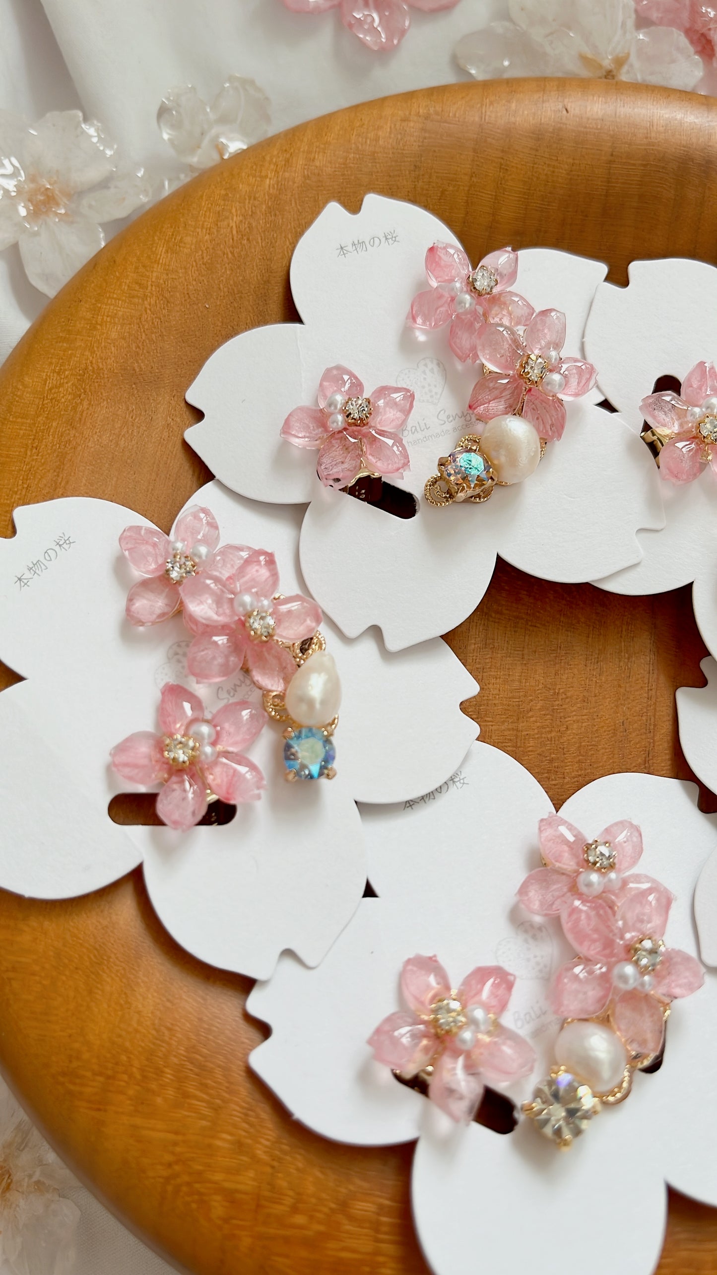 Someiyoshino Double Sakura Earring and Ear Cuff #S028