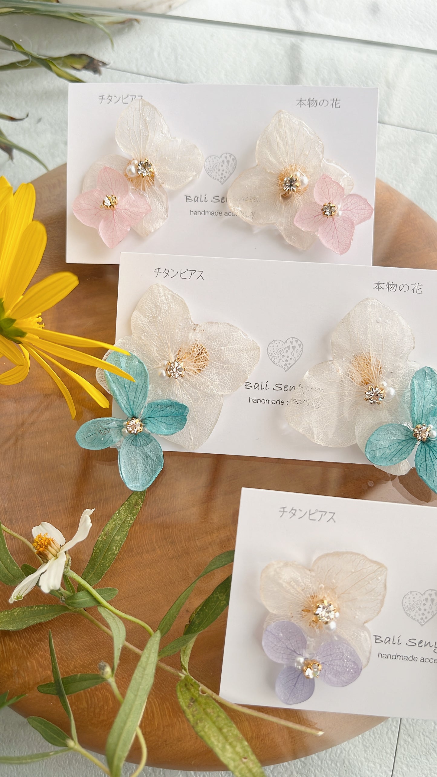 Paired Hydrangea No.16 - Titanium Pierce(ピアス)Limited item