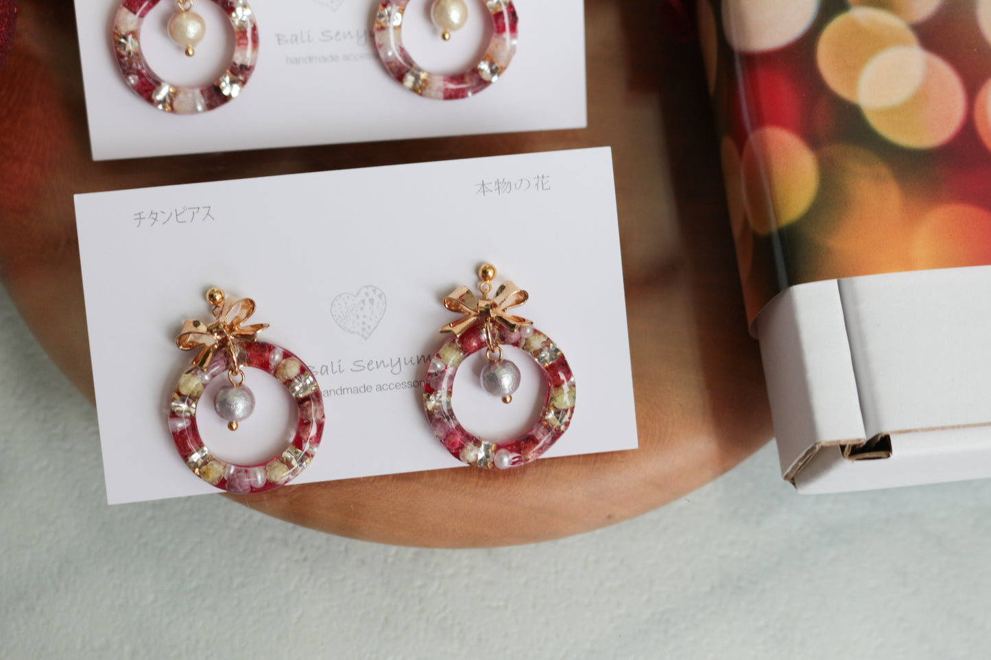 Christmas Wreath Earring (White Christmas) #21