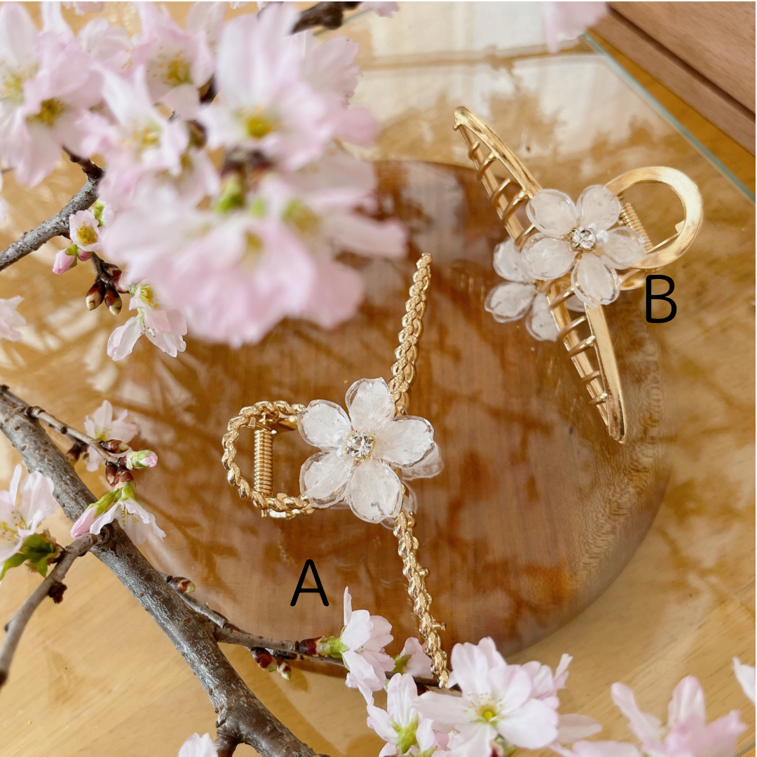 Someiyoshino Sakura Hair Clip - White Big