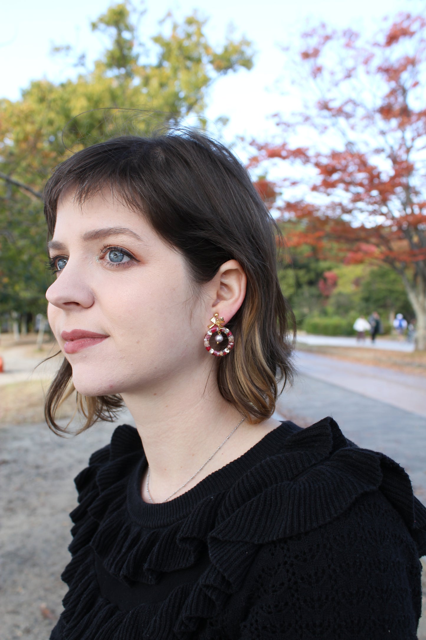 Christmas Wreath Earring (White Christmas) #21