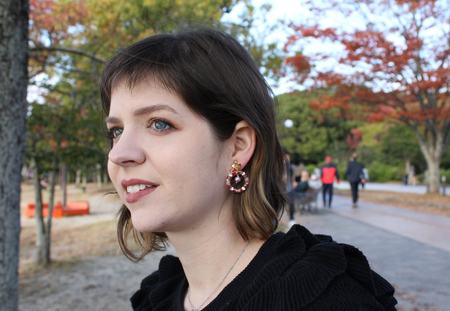 Christmas Wreath Earring (White Christmas) #21